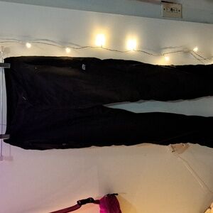 Marina Black Nylon Parachute Pants